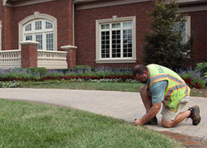 one of our La Marque sprinkler repair techs is checking the system